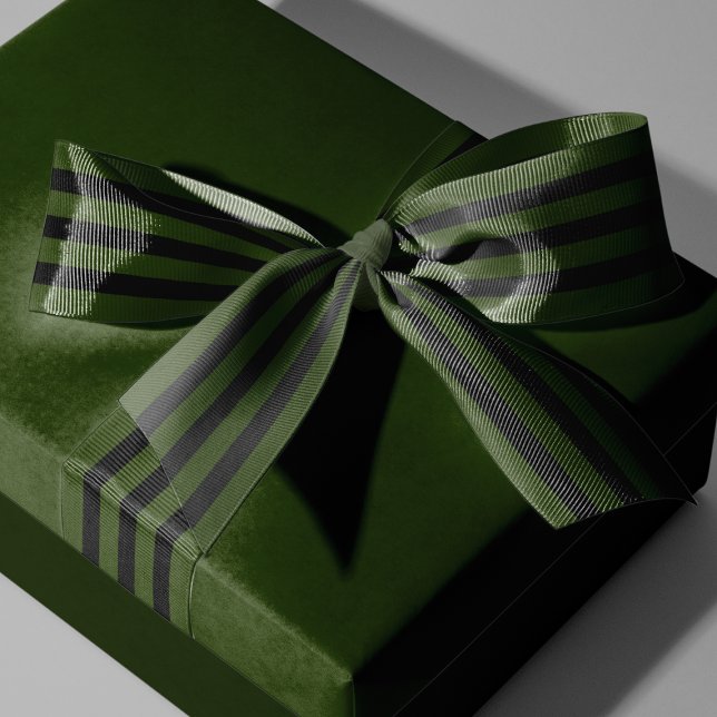 Lazo De Tela Gruesa Xmas Verde oscuro y rayas negras (Xmas Dark Green and Black Striped Grosgrain Ribbon)