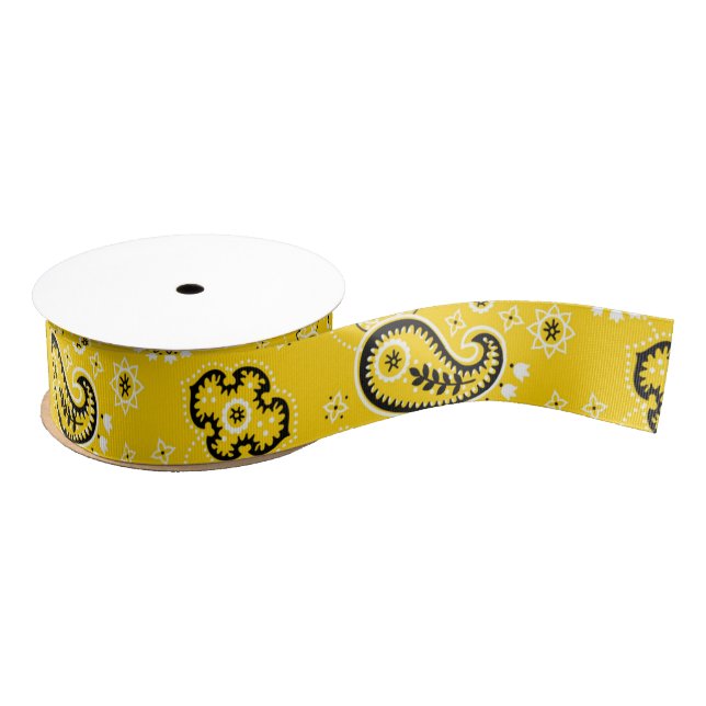 Lazo De Tela Gruesa Yellow Bandana Modern Cowboy Gift Wrap (Carrete)