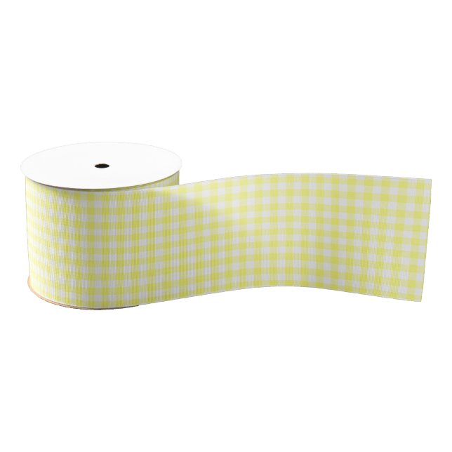 Lazo De Tela Gruesa Yellow Gingham (Carrete)