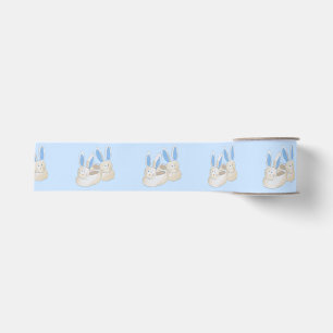 Lazo De Tela Gruesa Zapatillas de conejito Blue Bunny para baby shower