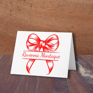 Lazo decorativo rojo neón elegante nombre boda