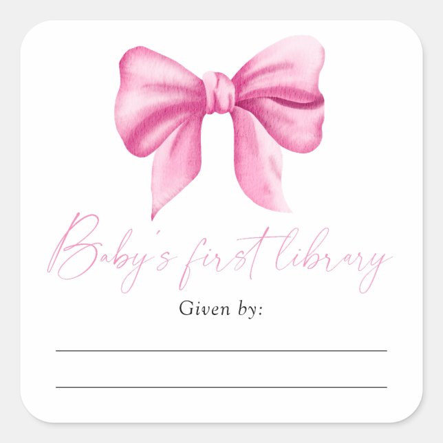 Lazo - Etiqueta de libro para baby shower, libros  (Anverso)