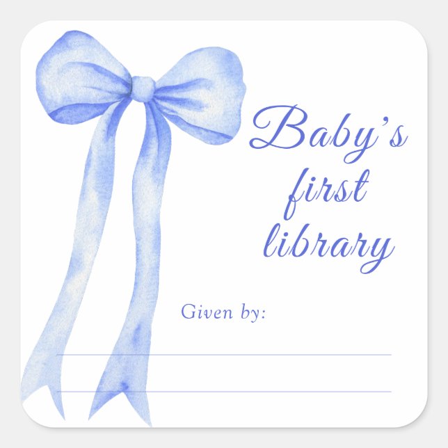 Lazo - Etiqueta de regalo para baby shower, libros (Anverso)