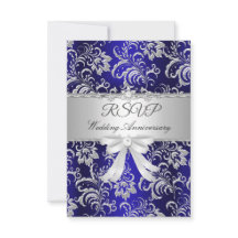 Lazo floral azul RSVP 25 aniversario de bodas
