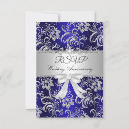 Lazo floral azul RSVP 25 aniversario de bodas 