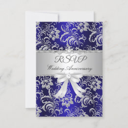 Lazo floral azul RSVP 25 aniversario de bodas 