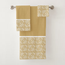 Lazo floral blanco y dorado