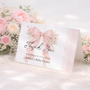 Lazo Floral Elegante Agradecimiento de Baby Shower