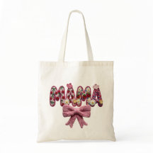 Lazo floral personalizado “Mamá” – Bolsa de mano l