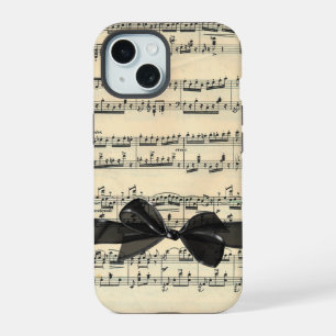 Lazo negro en partitura vintage