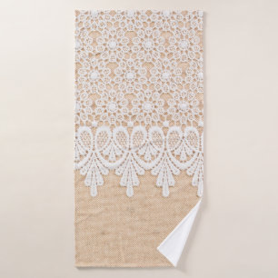 Lazo Ornamental Blanco sobre el diseño de tela