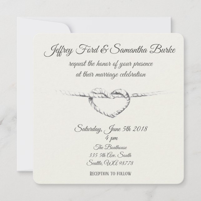 Lazo personalizado la invitación del boda del nudo (Anverso)