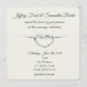 Lazo personalizado la invitación del boda del nudo