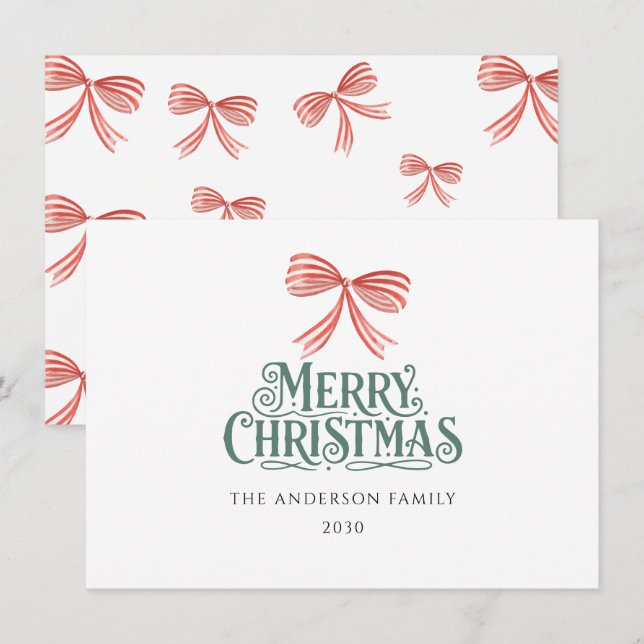 Lazo rojo Acuarela Navidad  (Anverso / Reverso)
