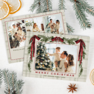 Lazo Rojo Boho de Navidad de Terciopelo Divertido