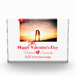 Lazo rojo día de San Valentín agregar foto nombre