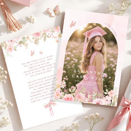 lazo rosa ANUNCIO de graduación FLORAL foto