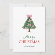 Lazo rosa coquette y árbol de Navidad verde
