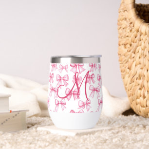 Lazo rosa monograma estética coqueta elegante de m