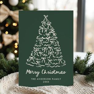 Lazos caprichosos del árbol de Navidad verde pino 
