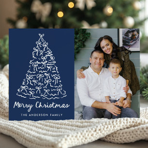 Lazos de árbol de Navidad caprichosos Foto azul ma