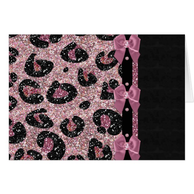 Lazos de cinta de estampado de leopardo rosa RAB R (Anverso (Horizontal))