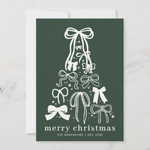 Lazos de cinta modernos verdes de Navidad