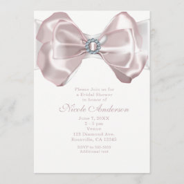 Lazos de cinta rosa y diamantes invitaciones chic
