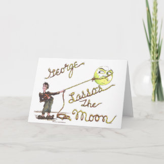 Lazos de George la tarjeta de Navidad de la luna