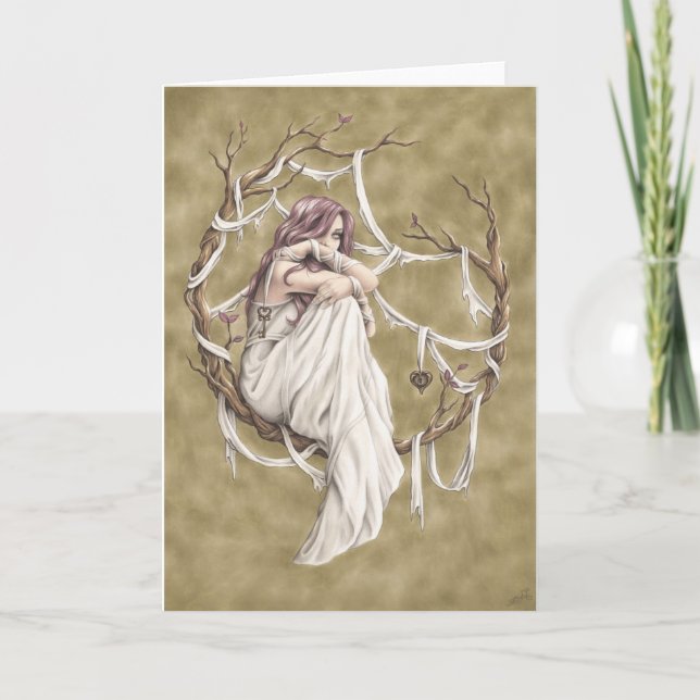 Lazos de la tarjeta de felicitación del chica del (Anverso)