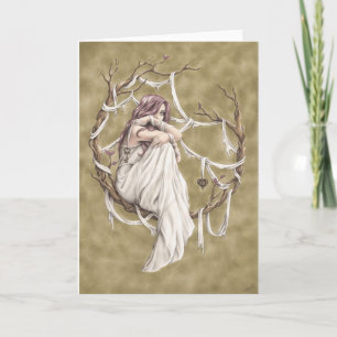 Lazos de la tarjeta de felicitación del chica del