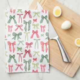 Lazos de Navidad Coquette Toallas de Cocina Rojas