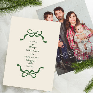 Lazos de Navidad modernos y únicos Crema y Verde F