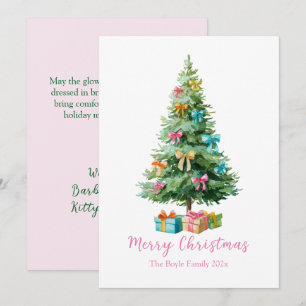 Lazos de Rosa Pastel en el Árbol de Navidad