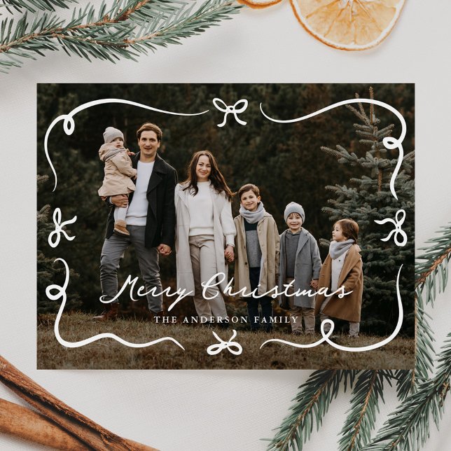 Lazos dibujados a mano caprichosos Foto Navidad (Subido por el creador)