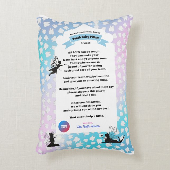 Lazos, hadas de dientes Pillow, almohada a consuel (Frente (Vertical))