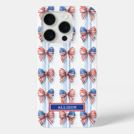 Lazos Patrióticos En Fundas Con Monograma De Rayas