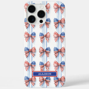 Lazos Patrióticos En Fundas Con Monograma De Rayas