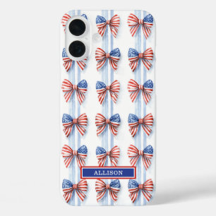 Lazos Patrióticos En Fundas Con Monograma De Rayas