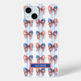 Lazos Patrióticos En Rayas Fundas Monogramadas Cas