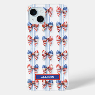 Lazos Patrióticos En Rayas Fundas Monogramadas Cas