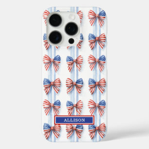 Lazos Patrióticos En Rayas Fundas Monogramadas Cas