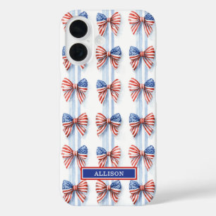 Lazos Patrióticos En Rayas Fundas Monogramadas Cas