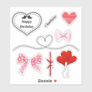 Lazos Personalizados y Pegatinas de Cumpleaños de 