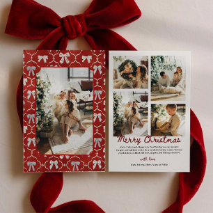 Lazos Rojos Coquette Navidad Multi-Foto