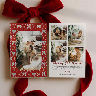 Lazos Rojos Coquette Navidad Multi-Foto