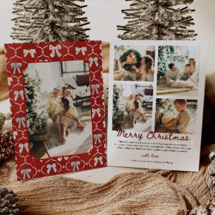 Lazos Rojos Coquette Navidad Multi-Foto