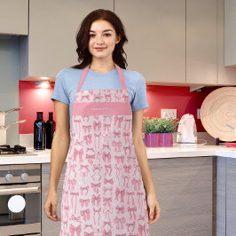 Lazos rosados elegantes y delantal chic coqueto de