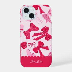 Lazos rosados y rojos Coquette dibujados a mano Pr