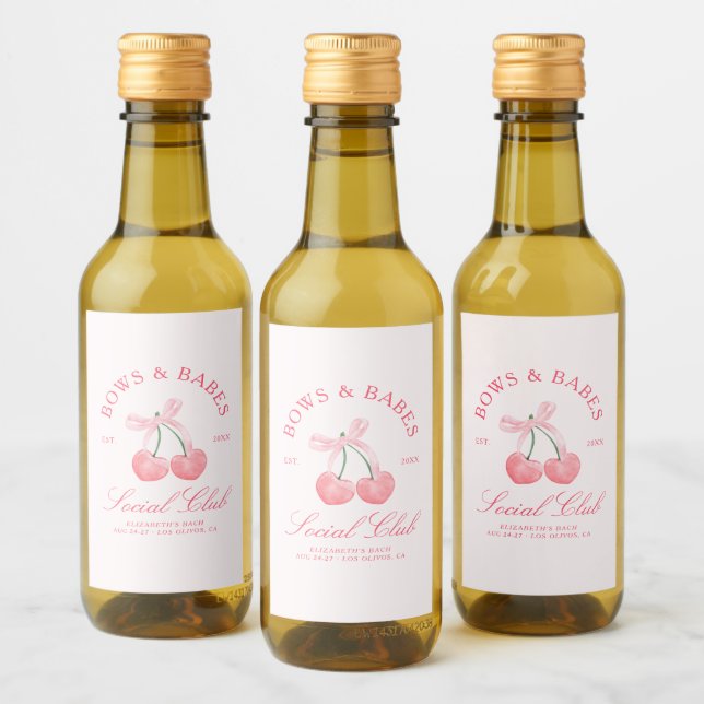 Lazos y Bebés Coqueta Cerezas Despedida de Soltera (Botellas)